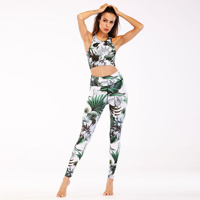 Floral Print Workout Yoga Set - yogashopstar.com