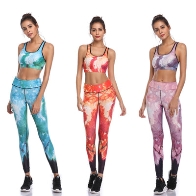 Women Printed Quick Dry Yoga Suits - yogashopstar.com